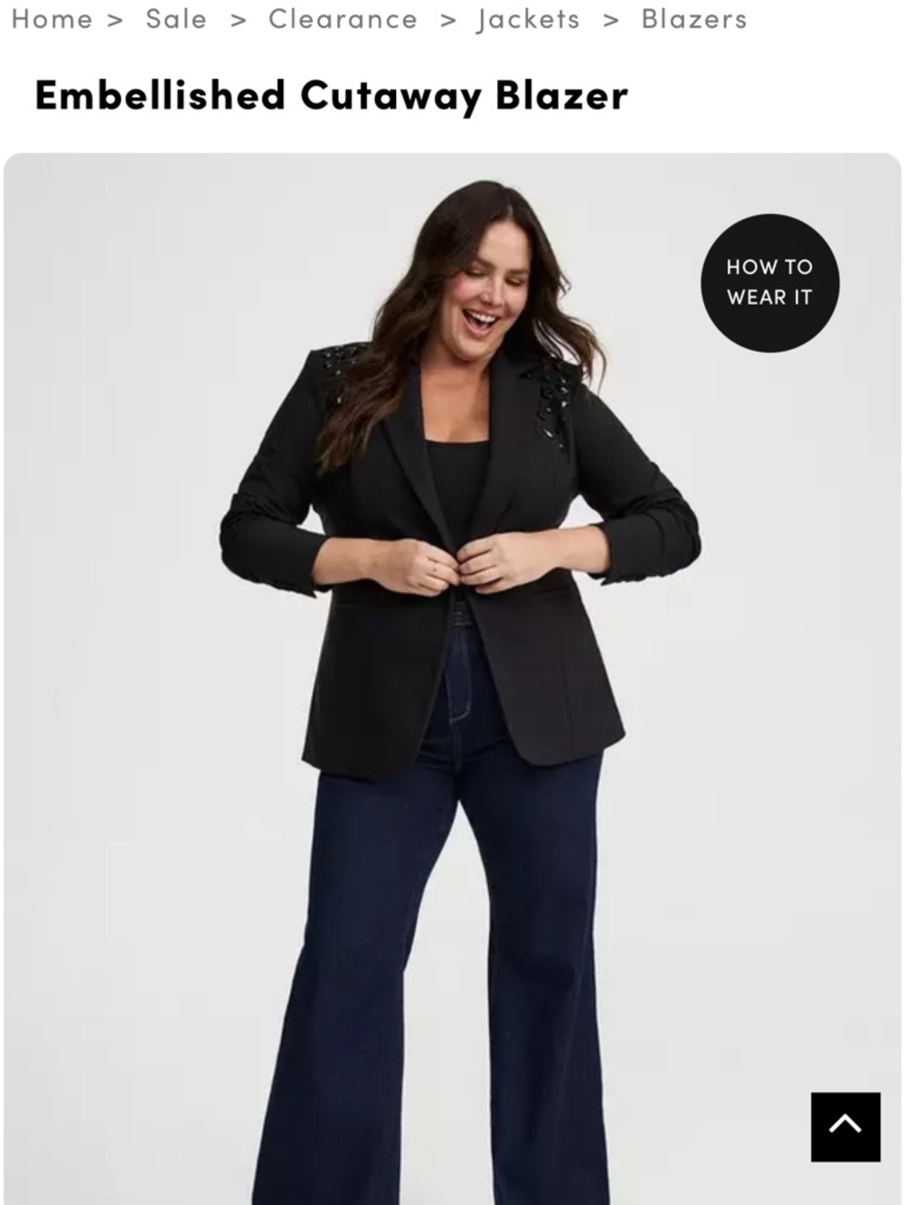 torrid Black Embellished Women's Blazer - Picture 6 of 6